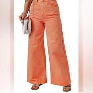 BDG Wide Leg Jeans in Peach-Orange
